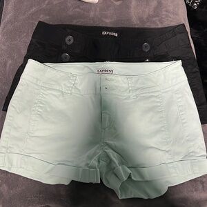Express Jeans shorts bundle-size 4- black and sea foam green. Good condition